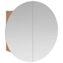 vidaXL Vonios spintelė su veidrodžiu ir LED, ąžuolo, 54x54x17,5cm