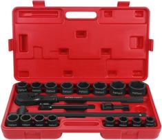 Smūginių galvučių rinkinys su terkšle ir prailgintuvais 3/4" 21 vnt. KD11868