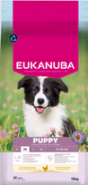 Eukanuba Life Care Puppy sausas maistas vidutinių veislių šuniukams su vištiena, M, 15 kg