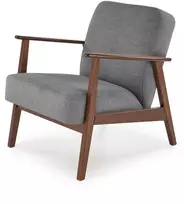 Fotelis MILANO 1S, leisure chair, pilkas CASTEL#93 / dark walnut