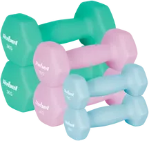 HEX ketaus neopreno hantelių rinkinys 12 kg (2x1 kg + 2x2 kg + 2x3 kg), REBEL ACTIVE