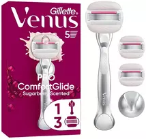 Gillette „ComfortGlide Sugarberry“ skustuvas + 3 galvutės