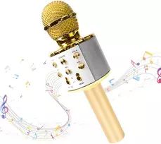 Ausinės RTO Mikrofonas karaoke belaidis bluetooth głośnik 2 auksinė e114
