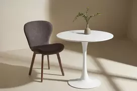 Venture Design Apvalus valgomojo stalas ø80 cm, baltas MDF