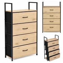 Spintelė su 4 medžiaginiais stalčiais 60 cm lentynų blokas tekstilės organizatorius loft ModernHome