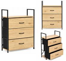Spintelė su 3 medžiaginiais stalčiais 60 cm lentynų blokas tekstilinis organizatorius loft ModernHome