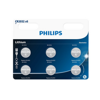 Baterija PHILIPS CR2032 ličio 6 vnt. lizdinė pakuotė