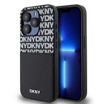 Nugarėlės dėklai DKNY - DKNY PU Leather Repeat Pattern Card Pocket Case for iPhone 14 Pro Black