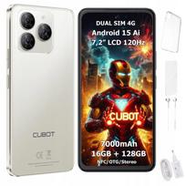 Išmanusis telefonas „Cubot Note 60“, Android 15, 16/128GB, NFC, Dual SIM, 4G, 7,2" ekranas, su dėklu