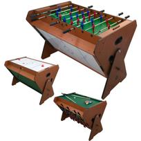 3w1 Besisukantis žaidimų Stalas Biliardas Biliardo Futbolo Stalas 121x89x84,5 Cm