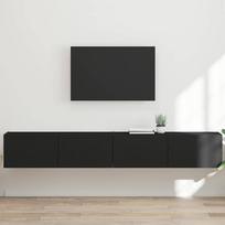 TV sieninė spintelė 2 pcs Juoda 98 x 31 x 29,5 cm