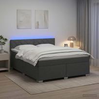 Lova su čiužiniu ir LED apšvietimu Tamsiai pilka 140 x 200 cm