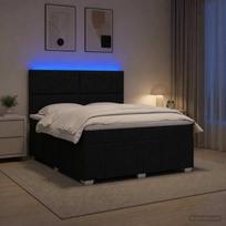 LED lovos čiužinys su LED apšvietimu Juoda 140 x 190 cm Audinys