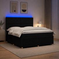 LED lovos čiužinys su LED apšvietimu Juoda 140 x 190 cm Audinys