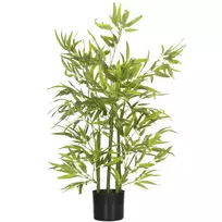 Dirbtinis bambukas, 5 stiebai, 504 lapai, tvirtas vazonas, 90 cm