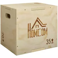 3-in-1 treniruočių dėžė (Plyo Box) 3 šuolių aukščių, su rankenomis, 40,5 x 35,5 x 30,5 cm, natūralaus medžio