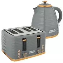 Arbatinuko ir skrudintuvo rinkinys su 1,5 l virduliu, 4 riekelių skrudintuvu, 3000 W, pilkas