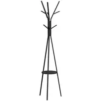 HOMCOM Drabužių stovas Stovintis drabužių stovas Drabužių stovas Prieškambario drabužių stovas Metalinis juodas 45 x 45 x 180 cm
