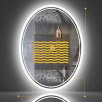 OVALINIS LED sieninis veidrodis 50x70 cm