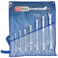 Žiedinių raktų komplektas 1/4´´-1.1/4´´, coliniai 8 vnt., KS Tools