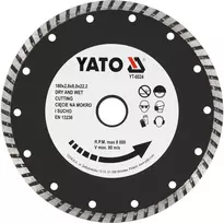Diskas pjovimo deimantinis (šlapiam-sausam pjovimui) TURBO Yato | d-180x2,8x22,2mm