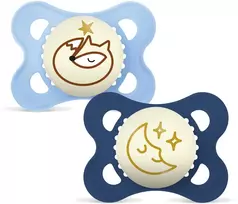 MAM – Original Night Silk 2p Box V – mėlynas – 0-6 mėn.