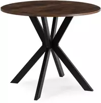 Mebel Elite Apvalus stalas, Ø 90 cm, rustikalaus ąžuolo ir juodos spalvos