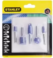 STANLEY ŠLIFAVIMO AKMENYS 5vnt. fi = 6mm (rutulys, didelis ir mažas cilindras, kūgis, ovalas)