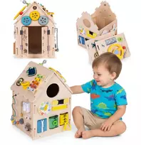 Ecotoys Medinis lavinamasis namelis vaikams, edukacinis skydelis XXL, 30 dalių