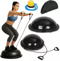 Movepro Pusiausvyros platforma su elastinėmis gumomis, pusrutulio formos balansavimo treniruoklis + pompa ModernHome