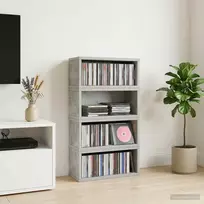 CD saugojimo stovas 4 vnt. Betono pilka 40 x 17 x 17 cm