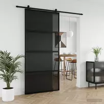 Slankios durys 102.5 x 205 cm Grūdintas stiklas ir aliuminis