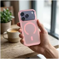 Dėklas Case for iPhone 18 Pro / 17 Pro Forcell F-Protect Smoke Hybrid Premium compatible with MagSafe pink