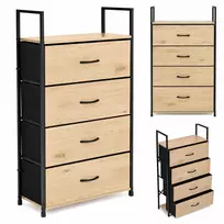 Pastatoma komoda/lentyna su 4 audinio stalčiais ModernHome
