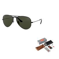 RayBan Aviator Alloy Black Frame Oval Sunglasses Men's 58