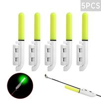 5 vnt Led Glow Lemp Vandeniui atsparios šviečiančios šviečiančios lazdelės su sagtimi naktinės žvejybos įkandimo signalizacija, skirta jūrinei meškerei green #1 yellow