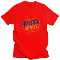 Custom Vintage Cocktail Drink Orange Spritz Aperols Tshirts for Men Short Sleeves T Shirt Cool Tshirts Slim Fit Pure Cotton Tee S