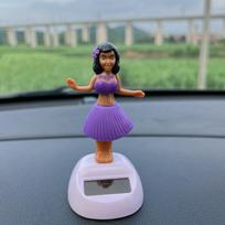 Solar Automatic Swing Dancing Doll Ornaments Car Supplies Figurines Miniature Girl Car Creative Ornaments Car Household Decoration gray