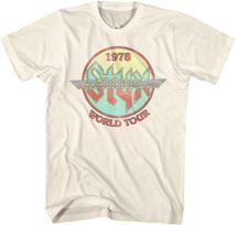 Styx Circle 1978 World Concert Tour Music American Rock Band Adult T-Shirt 70s XXXXL beige