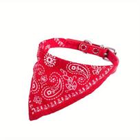 Adjustable Pet Bandana Collar, Polyester Knit Fabric Saliva Towel, Triangle Neckerchief for Small, Medium, Large Dogs & Cats (Red,S) raudona