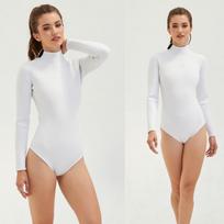 2mm Womens Full Sleeve Wetsuit Snorkeling Surfing Swimming UV Protection Rash Guard Thermal Dive Suit Small beige