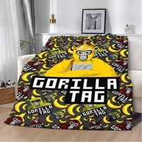 Cartoon Novelty Cool Gorilla tag Printed Blanket Picnic Blankets Warm Blanket Soft Comfortable Blanket Home Travel Birthday Gift 30x40in yellow