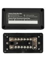 DC 48v 100A Distribution Heavy-Duty Modular Design Box 16-Bit Negative Sink Busbar For Truck Motorhome Coach Boat Bus Bar Power gray