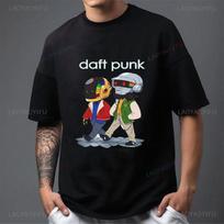 Daft Punk Classic Shirt Music Lover Gift EDM Fan Retro Punk Band Tee Cotton Casual Unisex Graphic TShirts S įvairiaspalvis