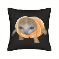 Sad Hamster Design Pillow Cover Decorative Pillow Case Modern Home Decor Cushion Cover Suitable For Sofa Bed And Bedroom Peach skin 18*18(CM)-1Pcs gray