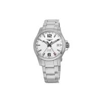 Longines Conquest V.H.P Series Quartz Movement Simple Business Watch 41Mm White Dial Stainless Steel Case Stainless Steel Bracelet L3.718.4.76.6 Silver Strap white