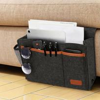 Bedside Storage Bag Bedside Organizer Storage Solution Bed Pockets Thicken Magazine Holder for Phone Glasses Bed College Dorm tamsiai pilka spalva
