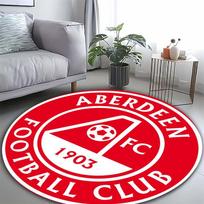 Aberdeen FC 1903 Crest Red Round Area Rug Scottish Football Circular Floor Mat Sports Fan Bedroom Gaming Chair Home Decor Carpet 60x60cm( 15x23in ) gray