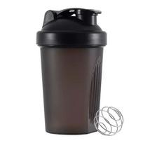 Sportinis plaktuvas 400ML Išrūgų baltymų miltelių maišymo butelis Sporto fitneso sporto salės plaktuvas Lauko nešiojamas plastikinis gėrimų butelis 0.4l juoda
