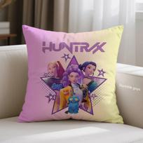 Anime 45X45cm Sofa Pillowcase Kpop Demon Hunters Cushion Cover Home Decor 18x18Inch pink